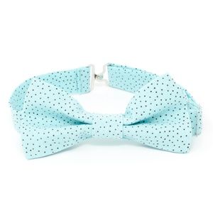 Aqua & Brown Dots Boys Bow Tie for Baby or Toddler